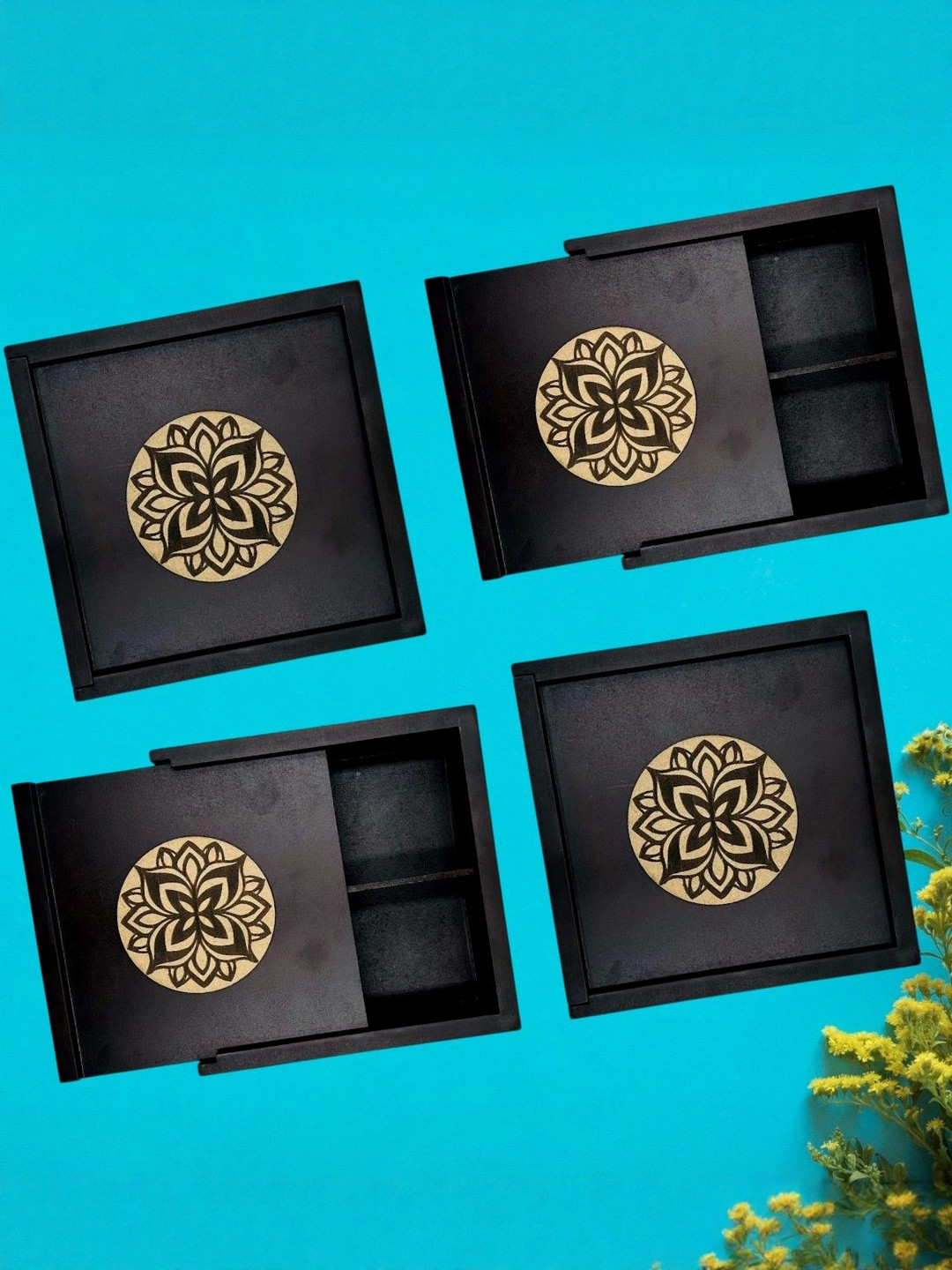Angira handicrafts Set Of 4 Multipurpose Wooden Boxes
