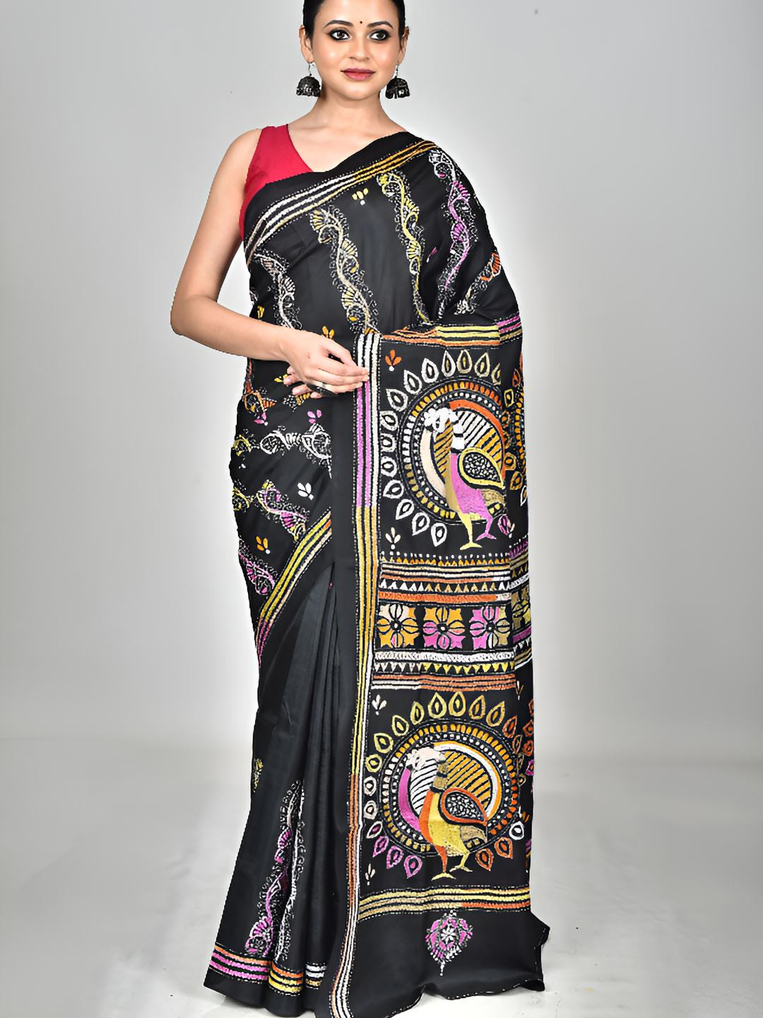 RAM SHYAM collection Ethnic Motifs Printed  Kantha Saree