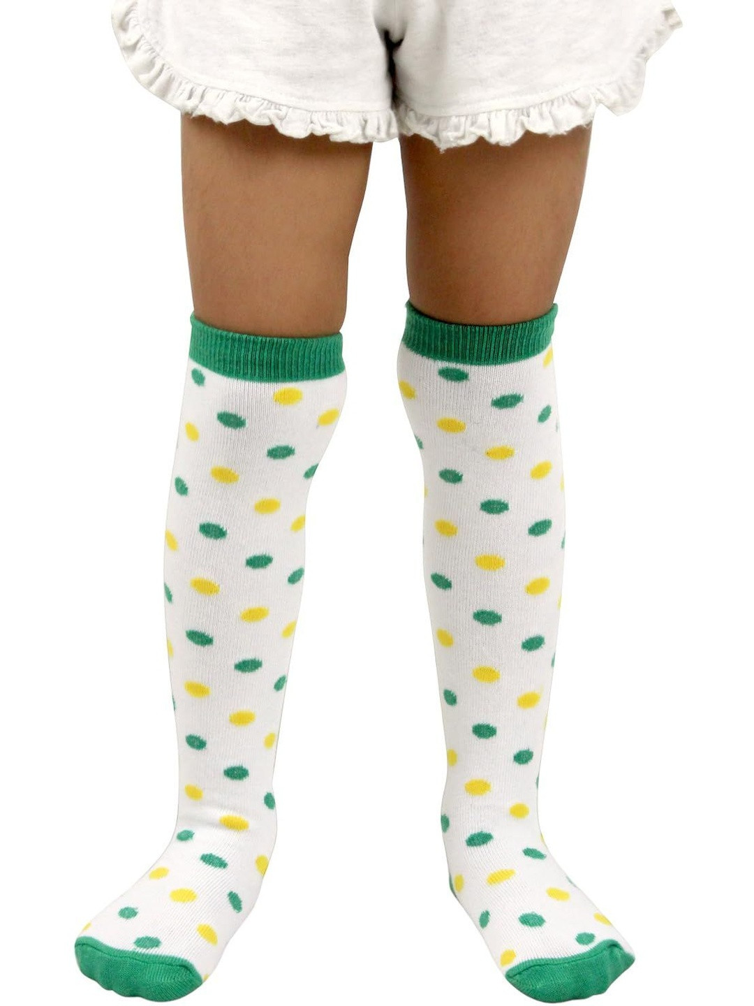 NESKA MODA Kids Green Printed Knee Length Cotton Socks