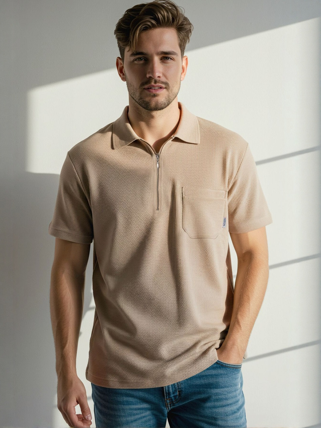 Trendyol Self Design Polo Collar T-shirt