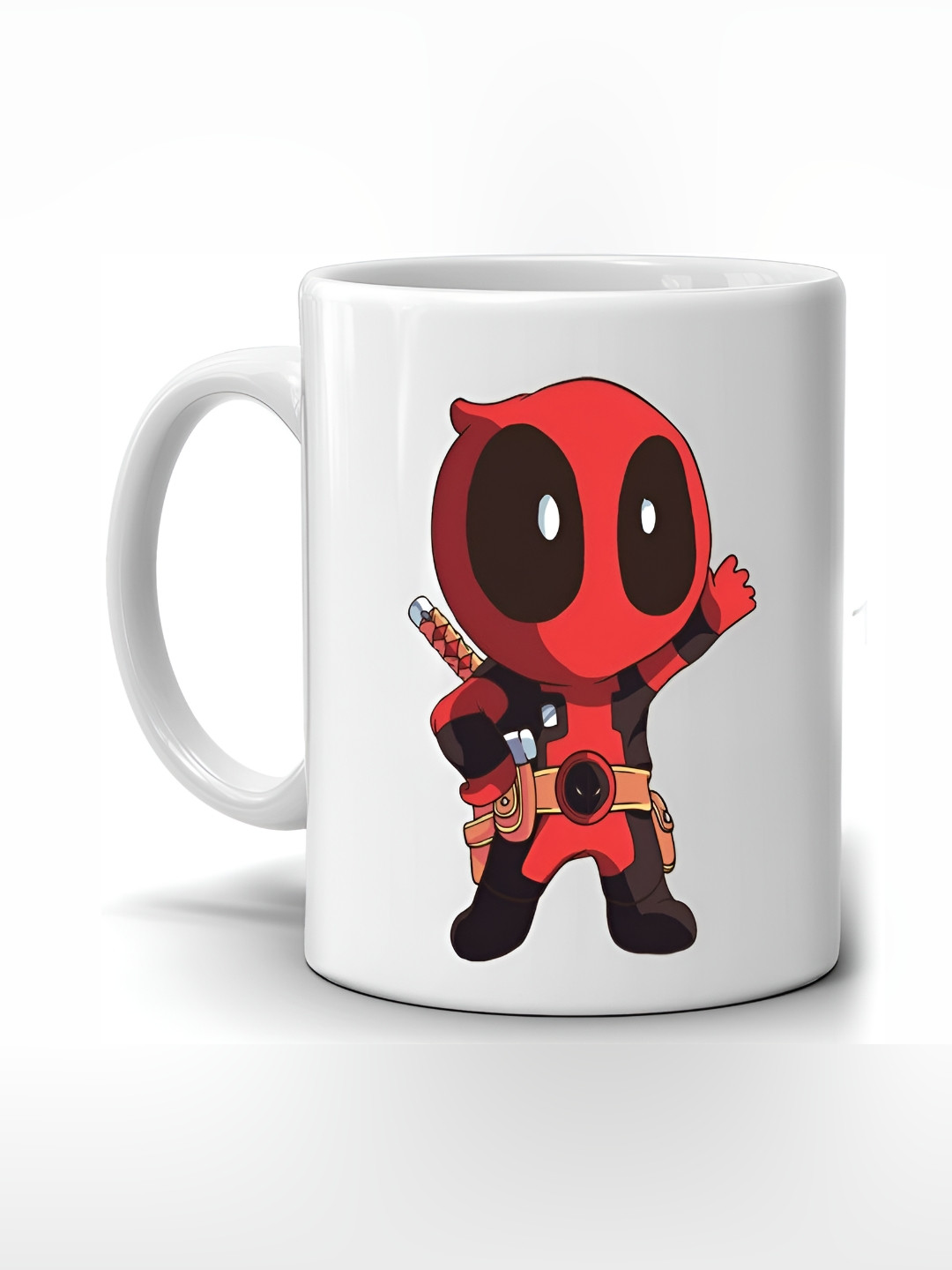 Mr UVD White & Orange  Cartoon Characters Printed Ceramic Matte Mug 350 ml