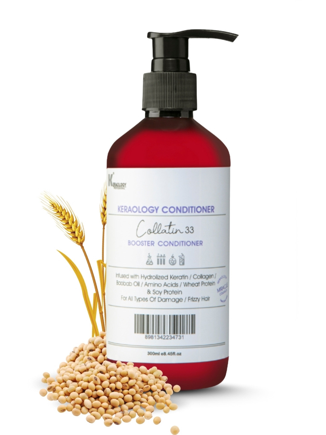 Keraology Professional Collatin Booster Conditioner For Damaged & Frizzy Hairs - 300ml