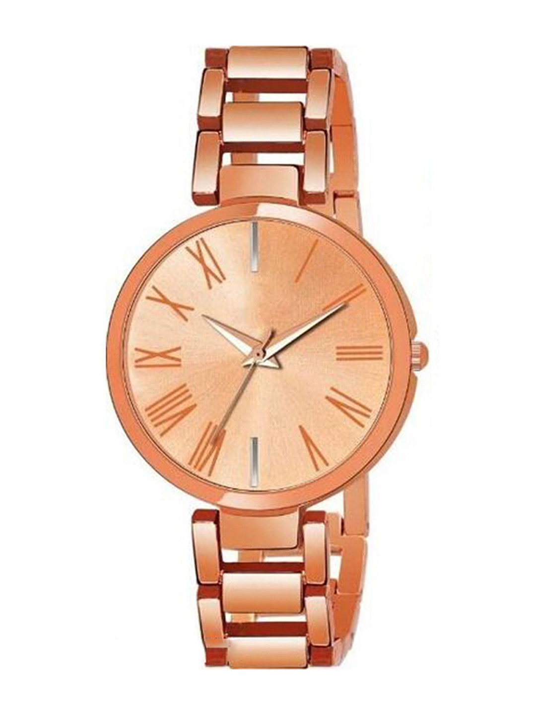 FROZIL Women Round Dial & Stainless Steel Straps Analogue Watch Merable Coper