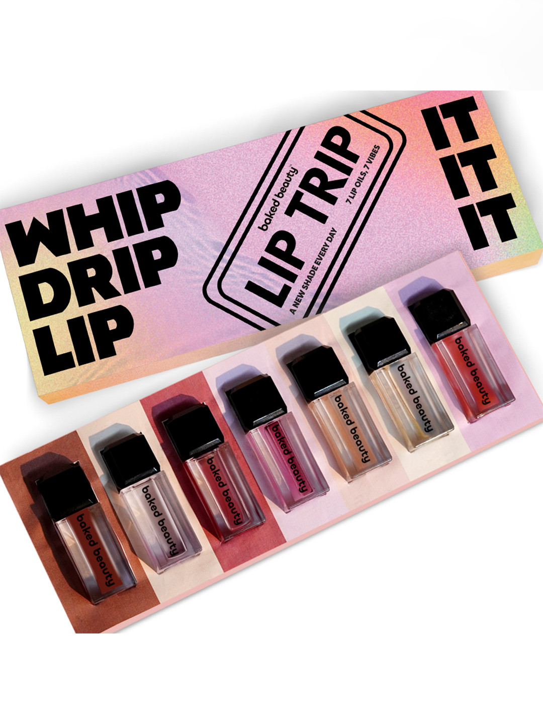 Baked Beauty Set Of 7 Lip Trip Lip Oils - 2.5 ml Each