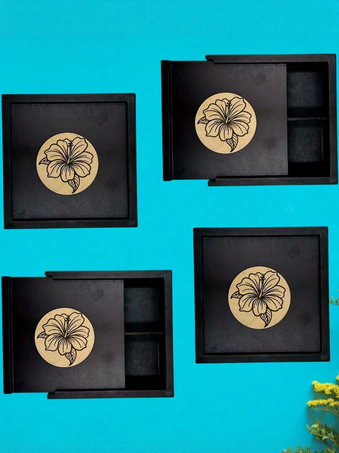 Angira handicrafts Set Of 4 Multipurpose Wooden Boxes