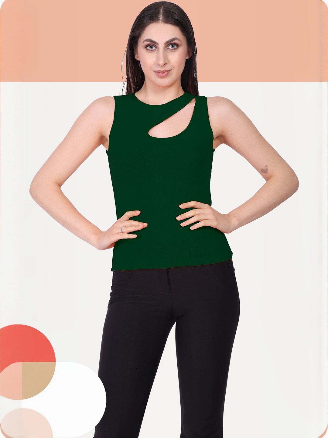 SSTAIR Ribbed Cut Out Regular Top