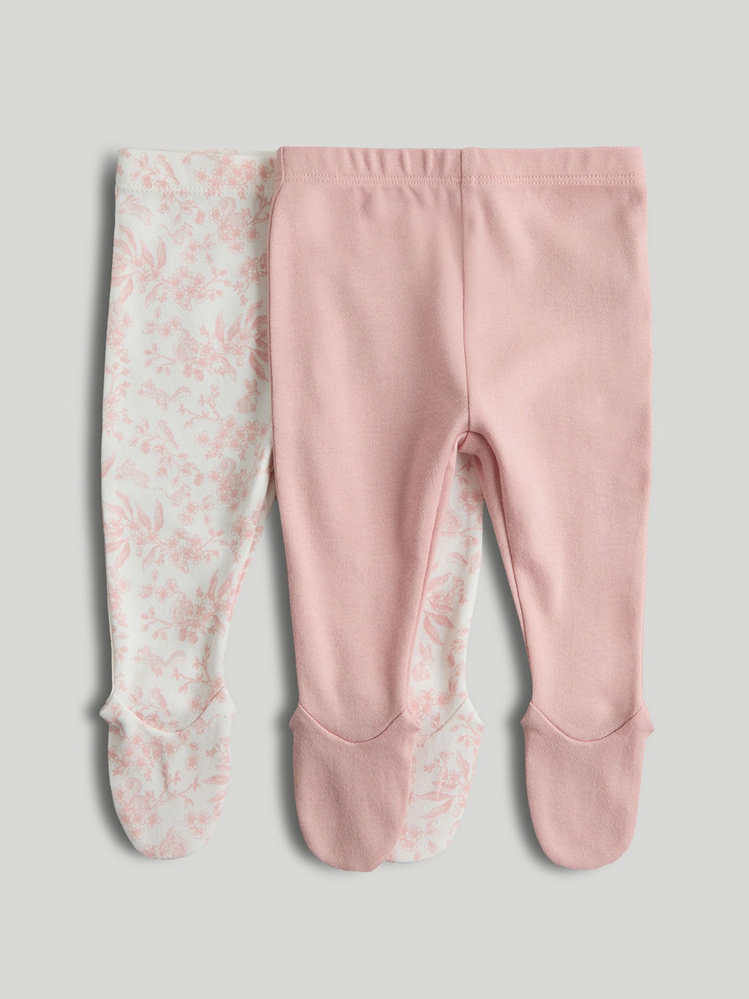 mothercare Infant Girls Pack Of 2 Floral Printed Leggings