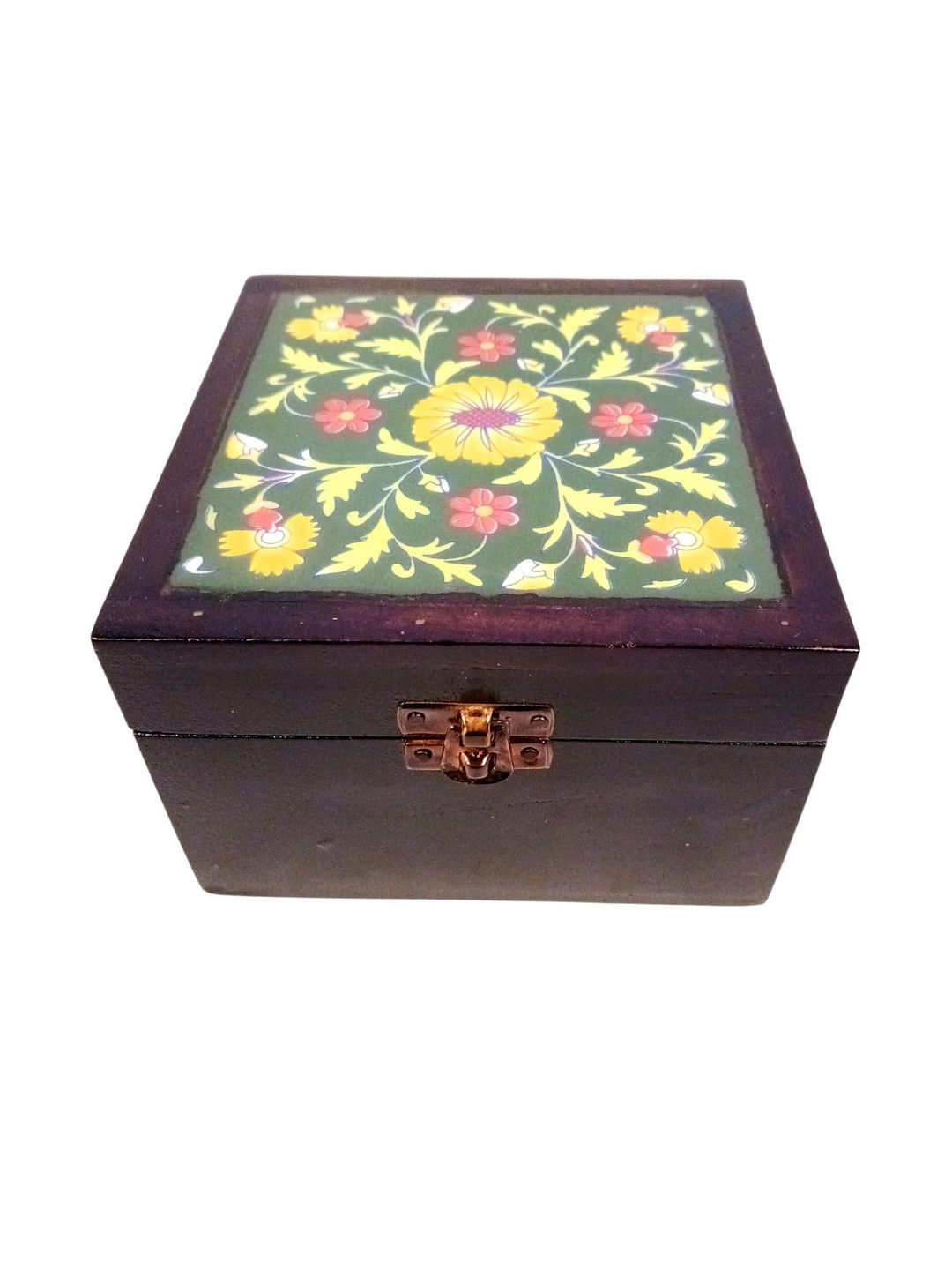 apka mart Green Antique Wooden Jewelry Organizer Showpiece