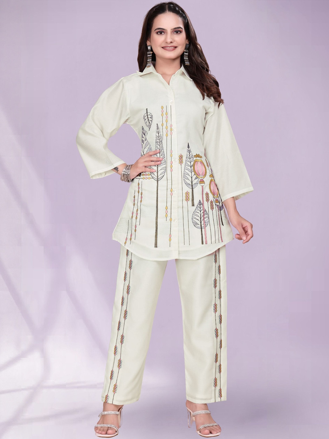 P.F. INDUSTRIES Women Printed Regular Pure Cotton Kurti with Trousers