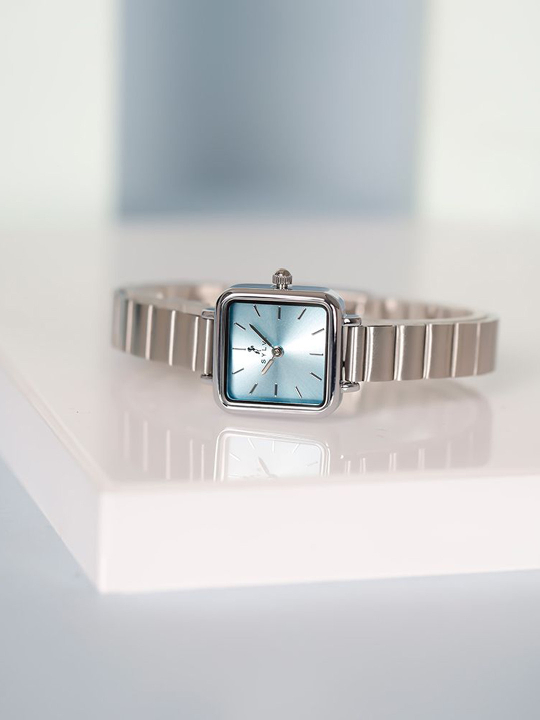 Sylvi Women Bracelet Style Analogue Multi Function Watch ORA-Iceblue-Silver