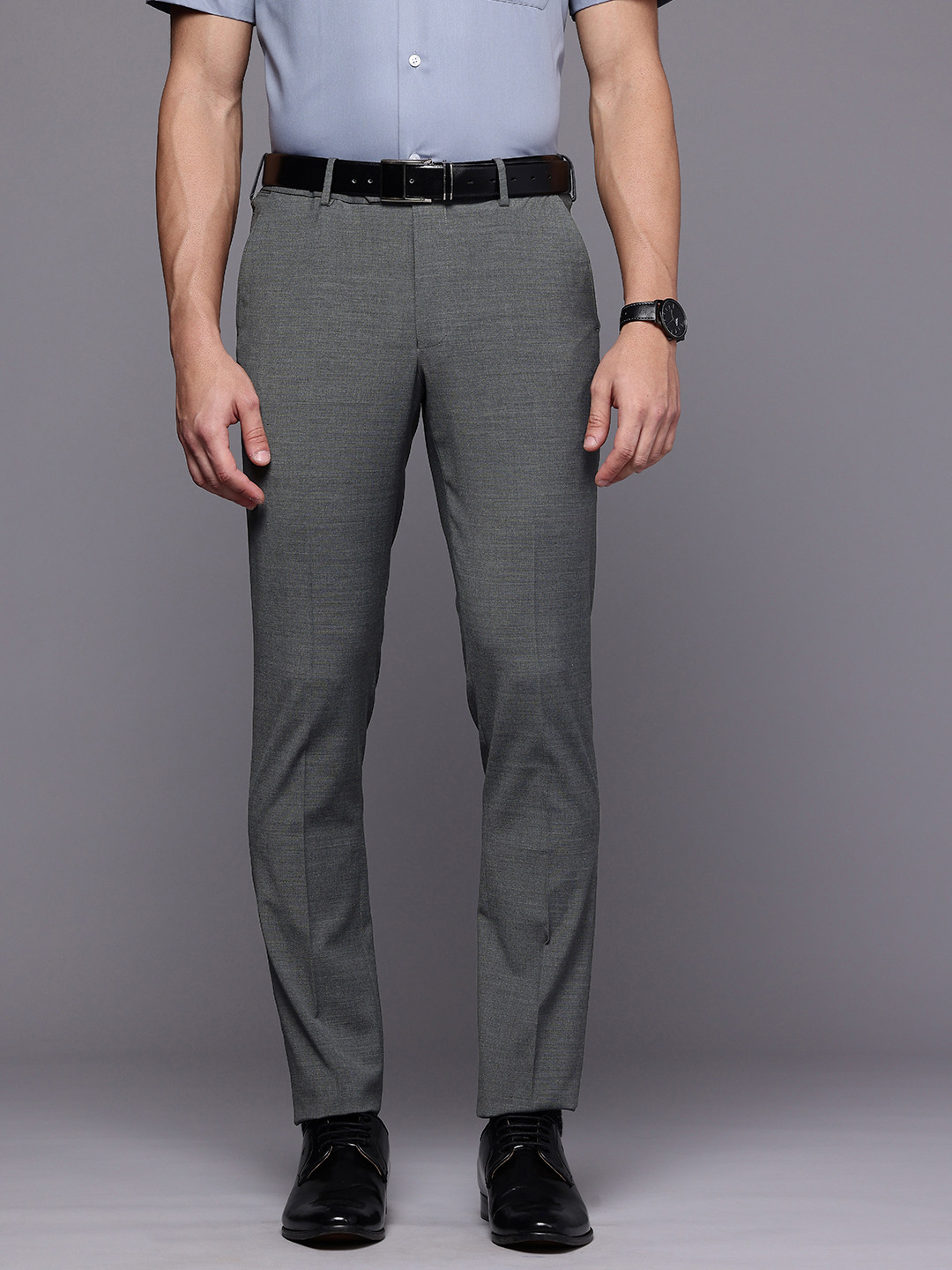 Louis Philippe Men Slim Tapered Fit Formal Trousers