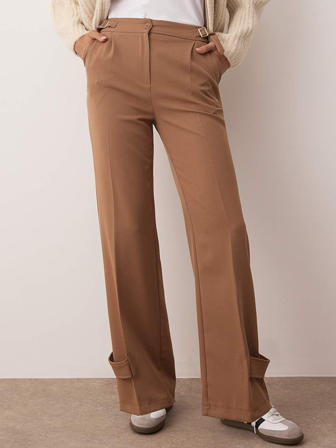 Trendyol Vizon Women Regular Fit Mid-Rise Trousers