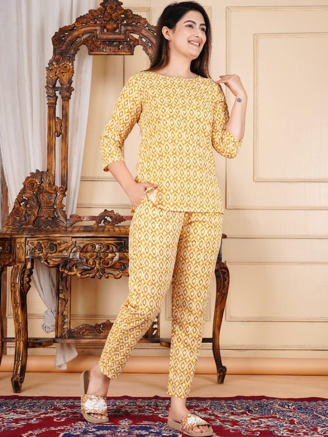Gamyam Viscose Rayon Round Neck Printed Co-ord Set