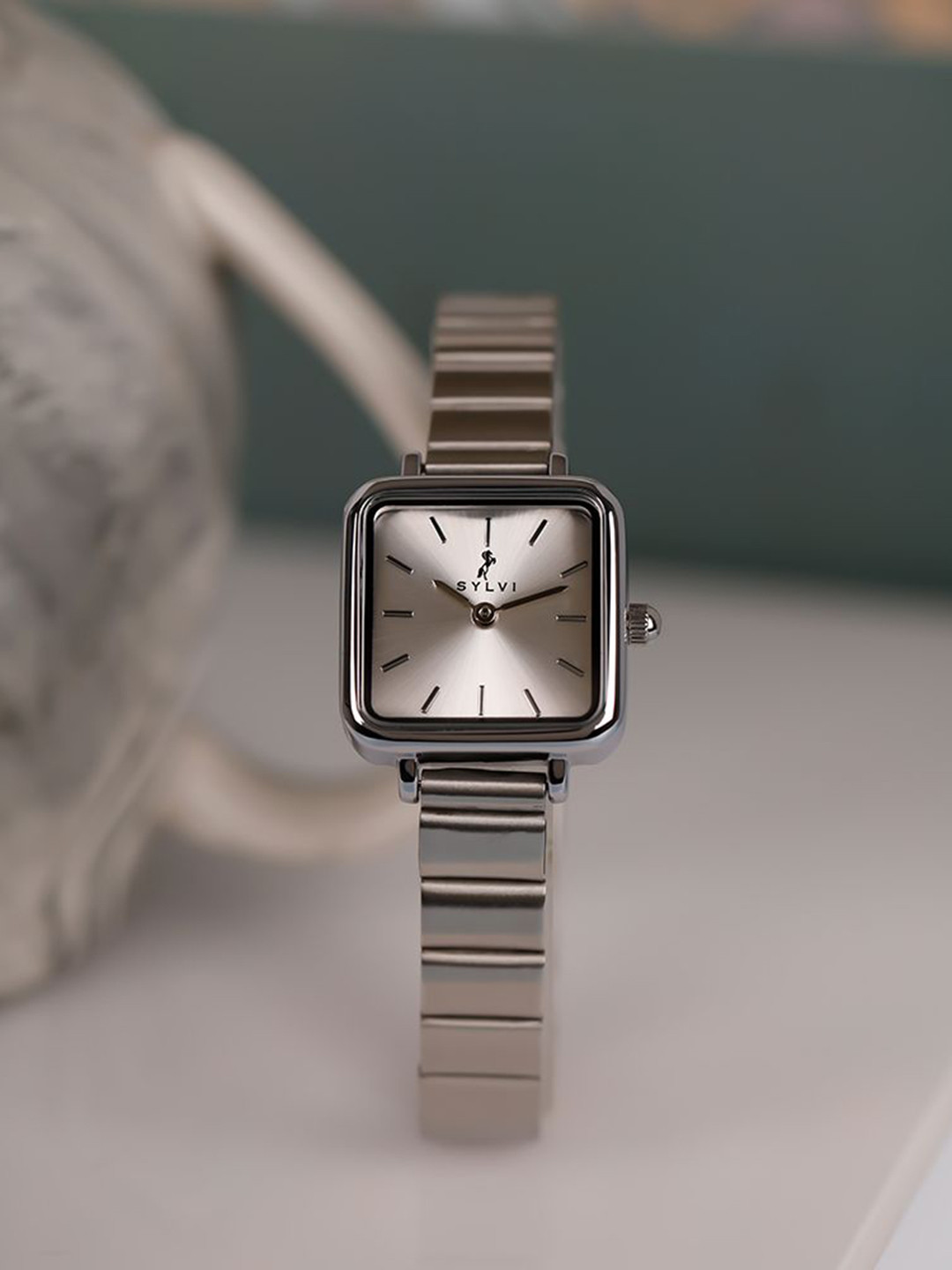 Sylvi Women Patterned Stainless Steel Straps Analogue Multi Function Watch ORA-Silver