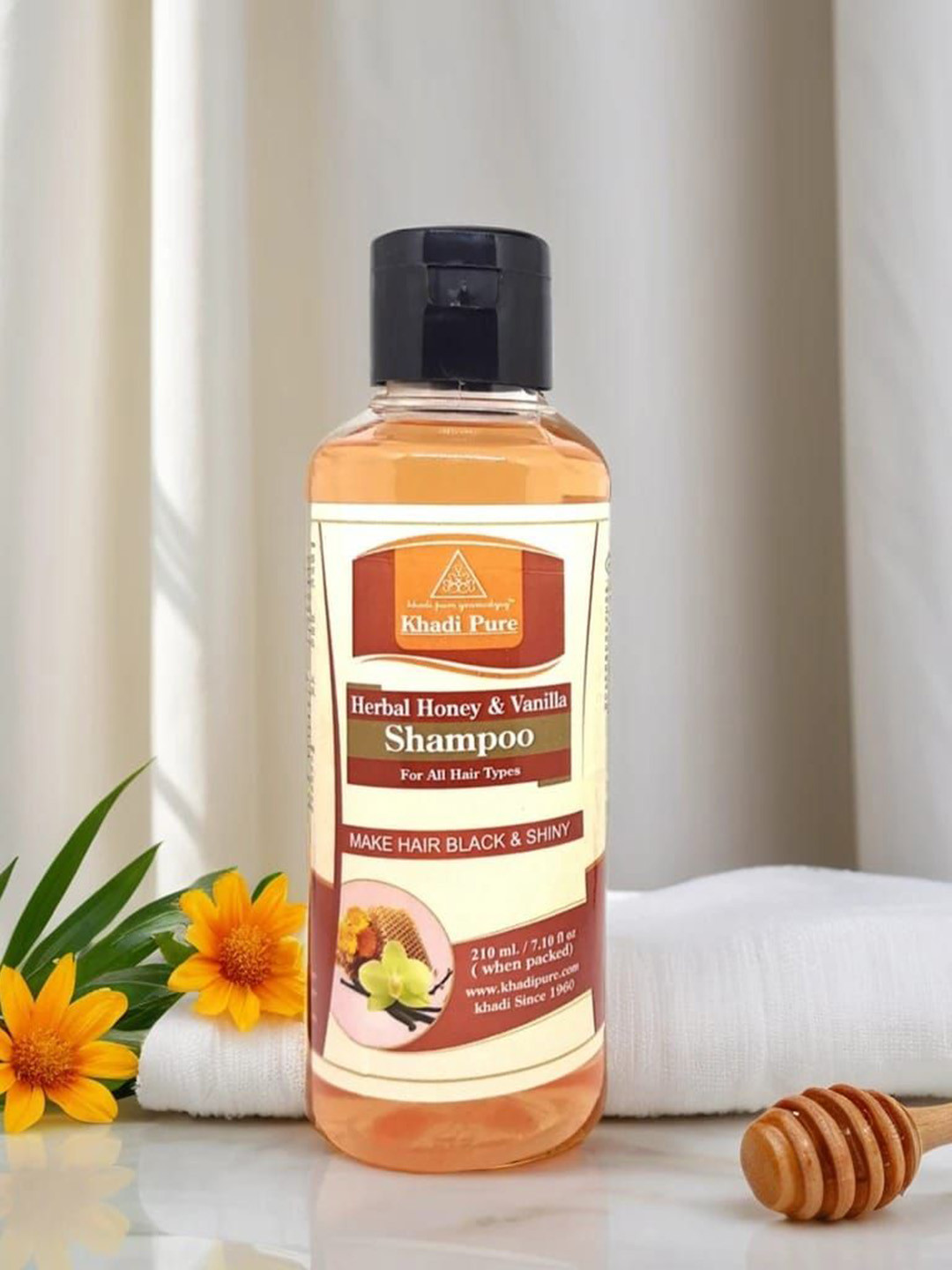 Khadi Pure Herbal Honey & Vanilla Shampoo - 210 ml