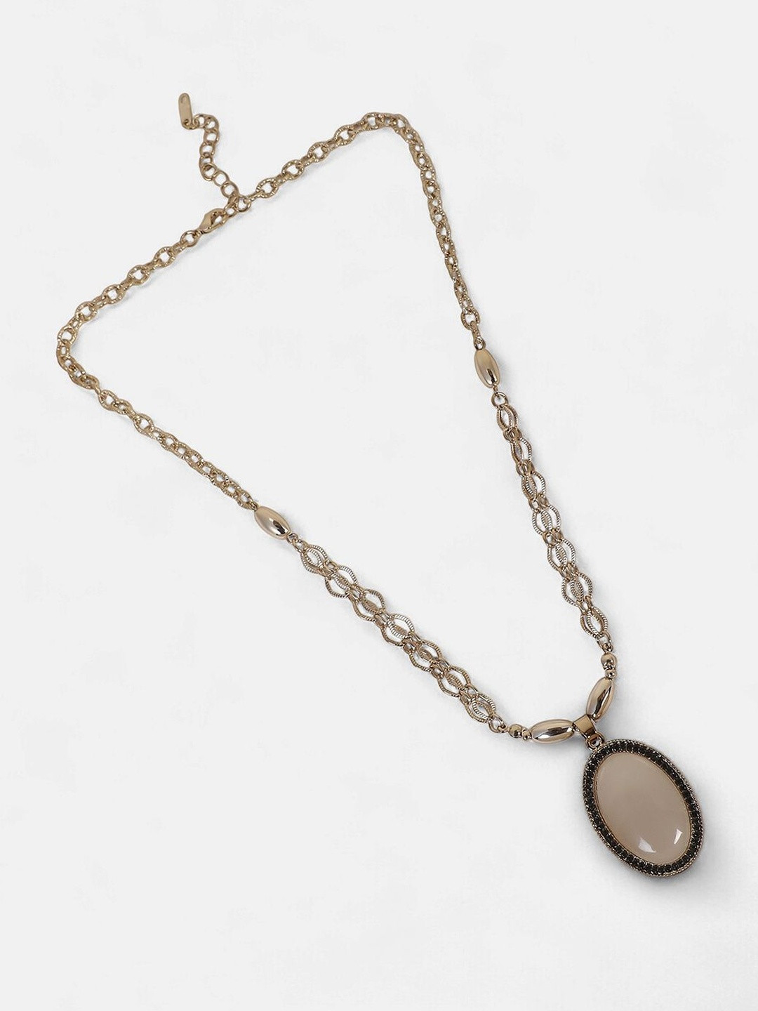 SOHI Gold-Plated Artificial Stones Studded Moonlight Vortex Collar Necklace