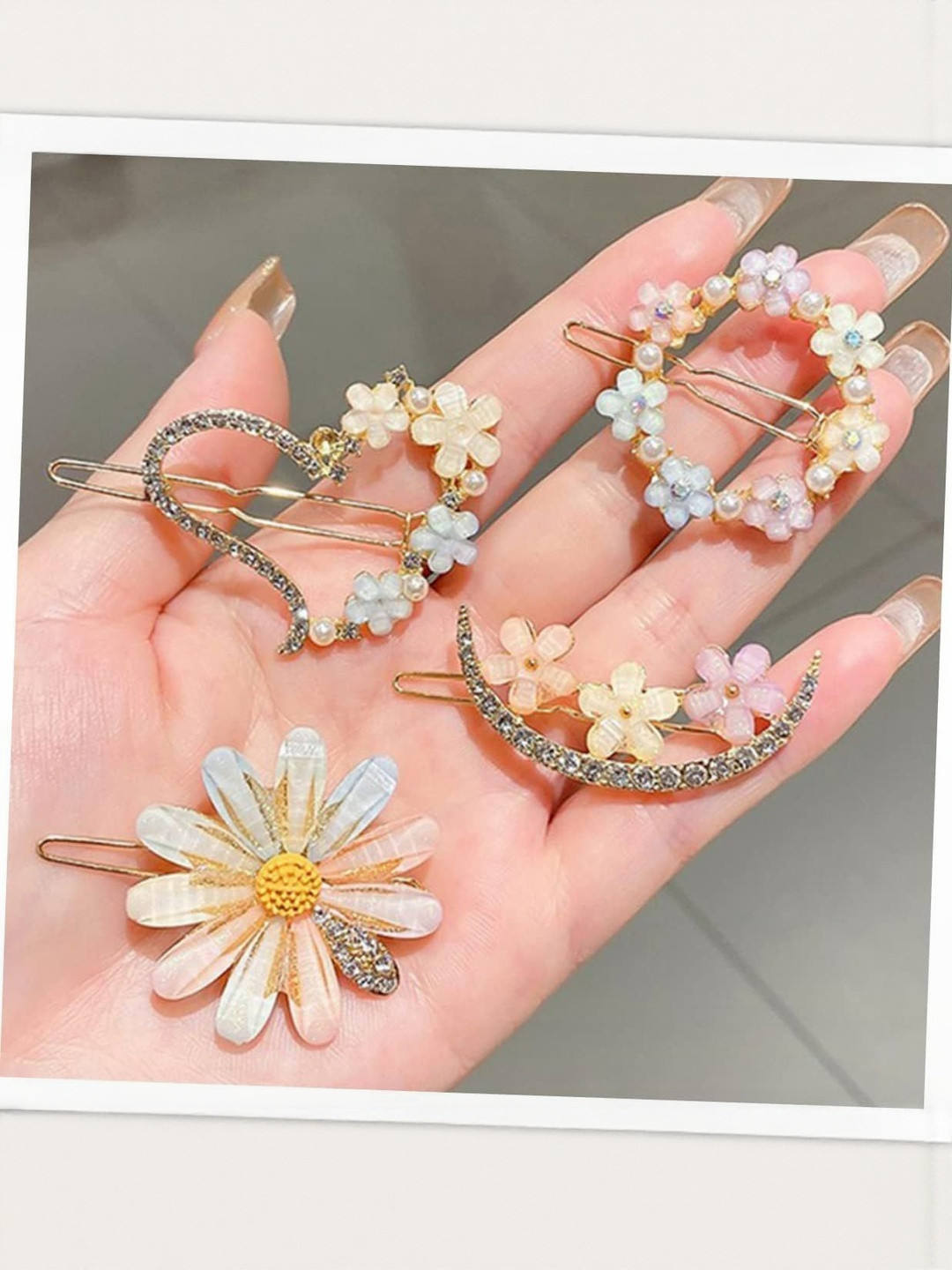 PUCHKOO Girls Set of 4 Metal Hair Pin