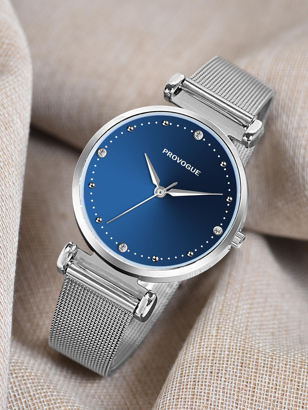 Provogue Women Round Dial & Bracelet Style Straps Analogue Watch PR-LR032-BLU-CH