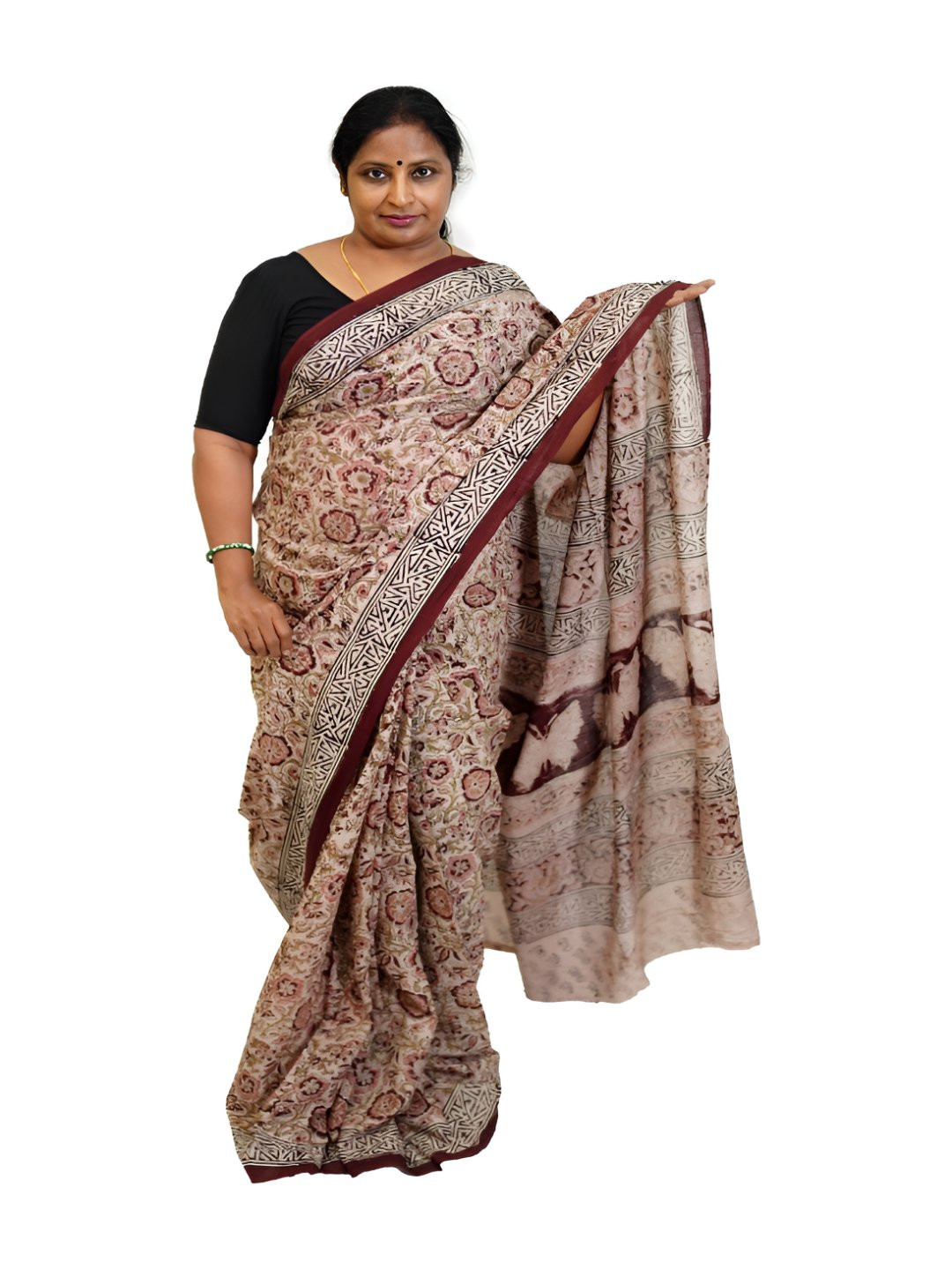 SR HANDLOOMS AND TEXTILES Floral Pure Cotton Chanderi Saree