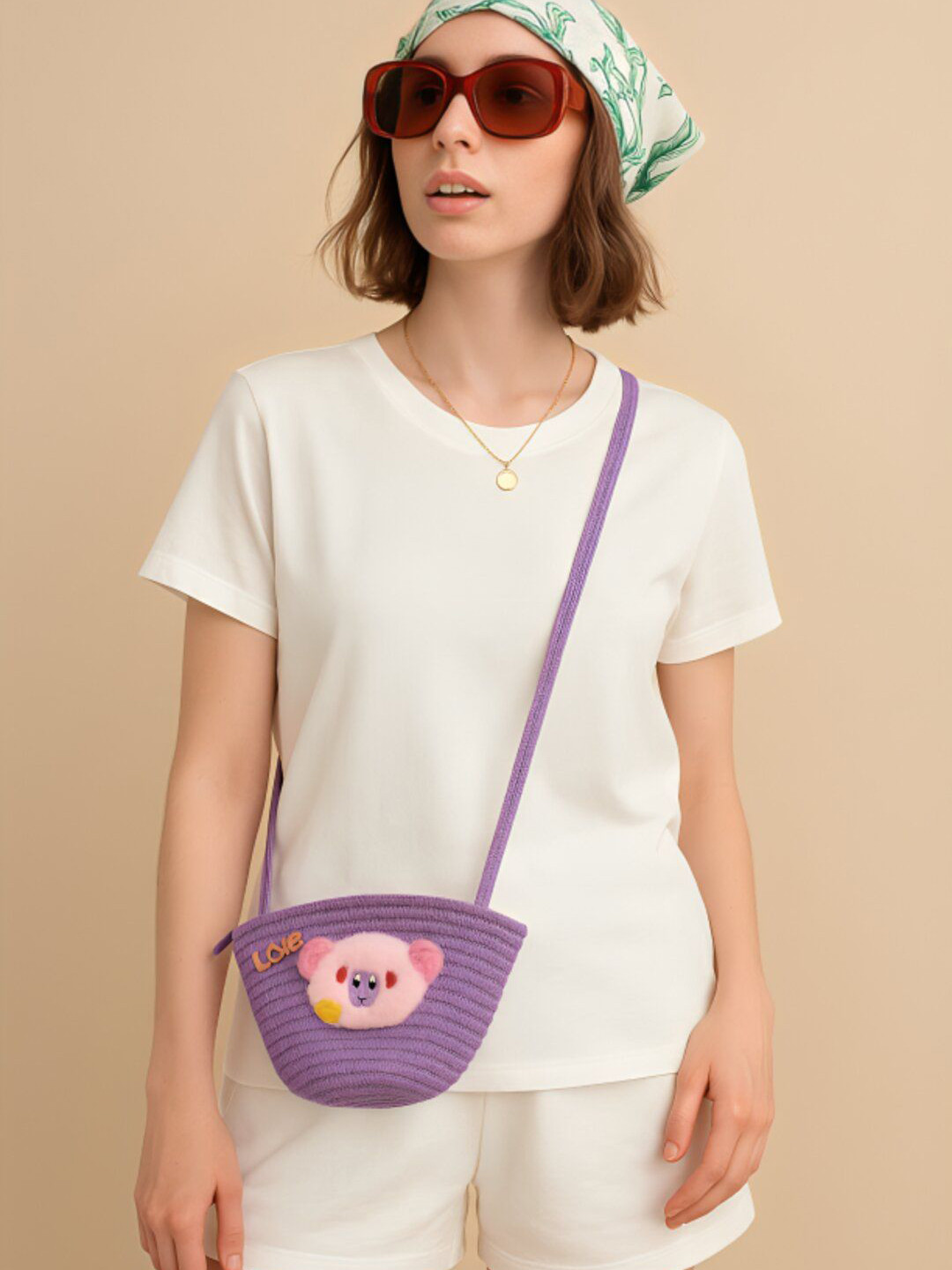 Haute Handles Women Embellished Miniature Applique Sling Bag