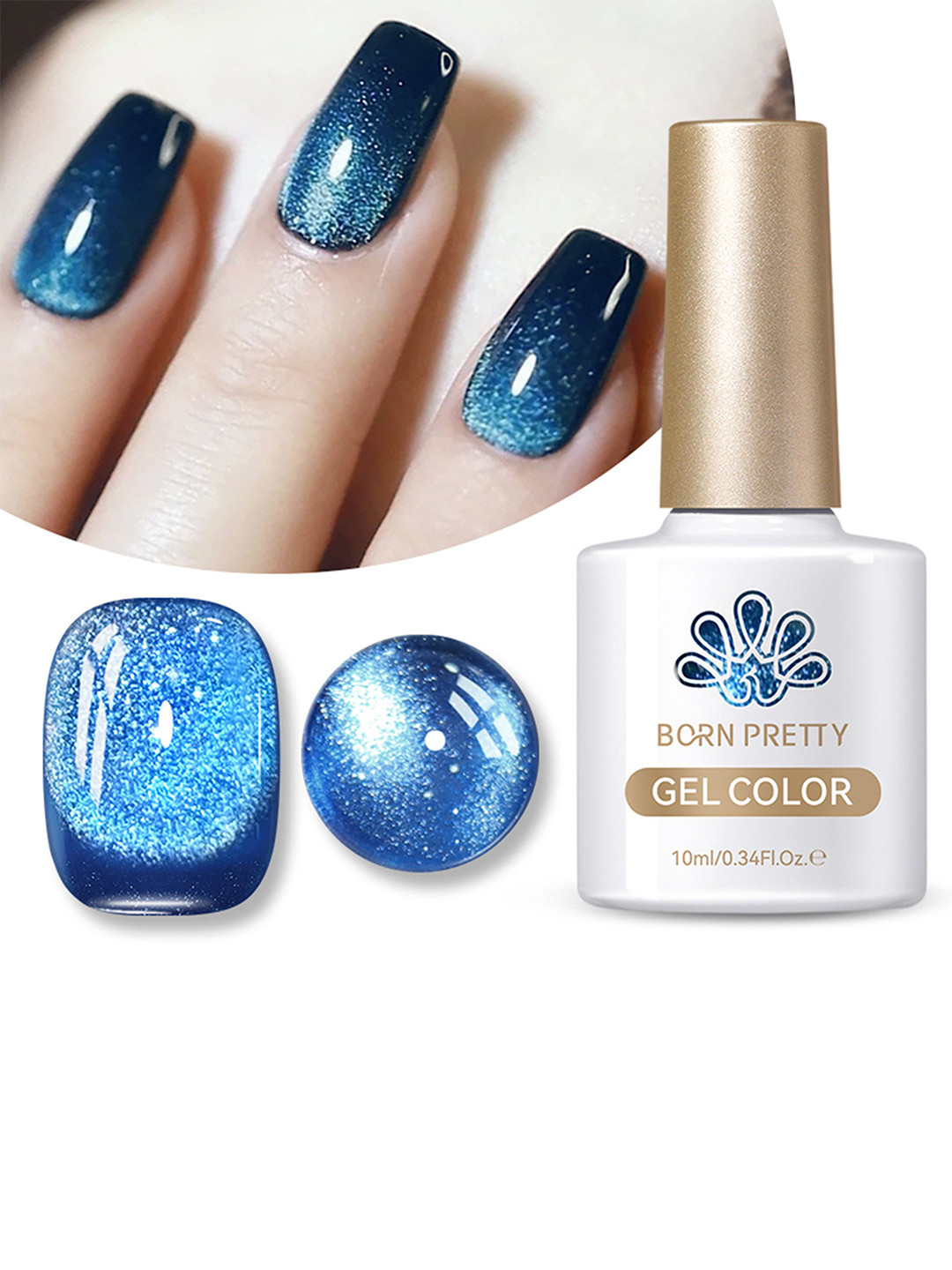 BORN PRETTY Long Lasting High Gloss Cat Eye Magnetic Gel Polish-10ml- MY38 Galaxy