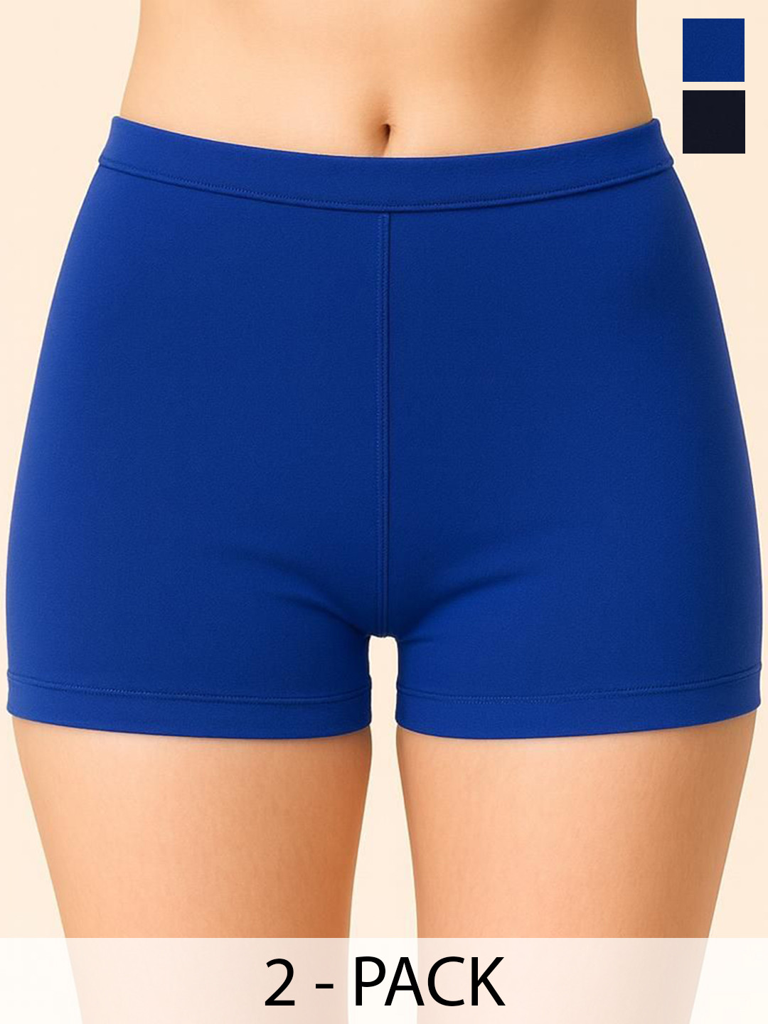 CKARFE Pack Of 2 Cotton Stretch Boy Shorts Briefs CF SBT-33 Navy,R Blue XS-2-Navy,R Blue