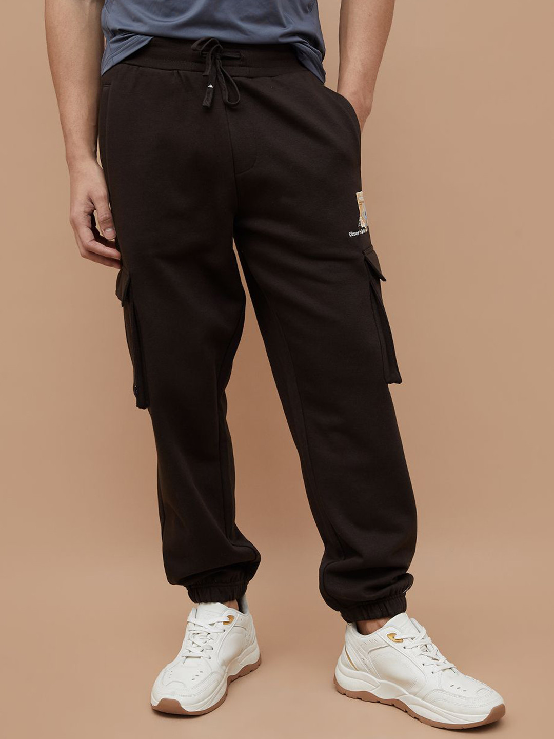 Kappa Men Printed Cotton Relaxed Joggers