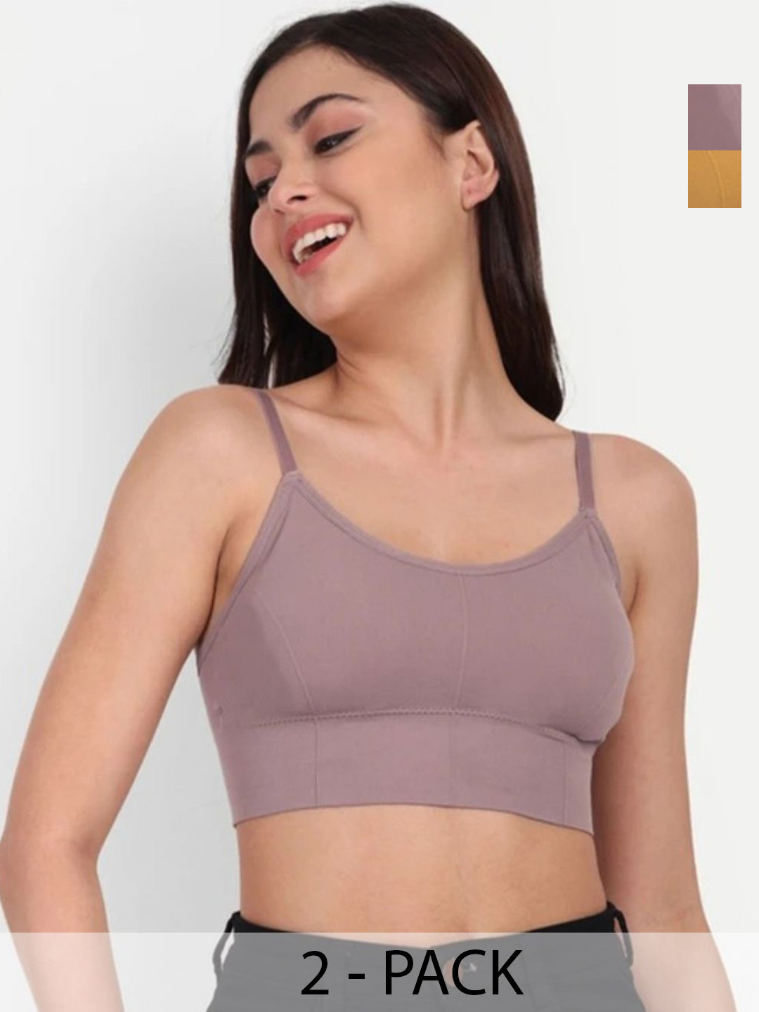 ALLIANCE OVERSEAS  Pack Of 2 Padded Bra ALLIANCE-OVERSEAS-646-PY-2Pcs-28A-Multi