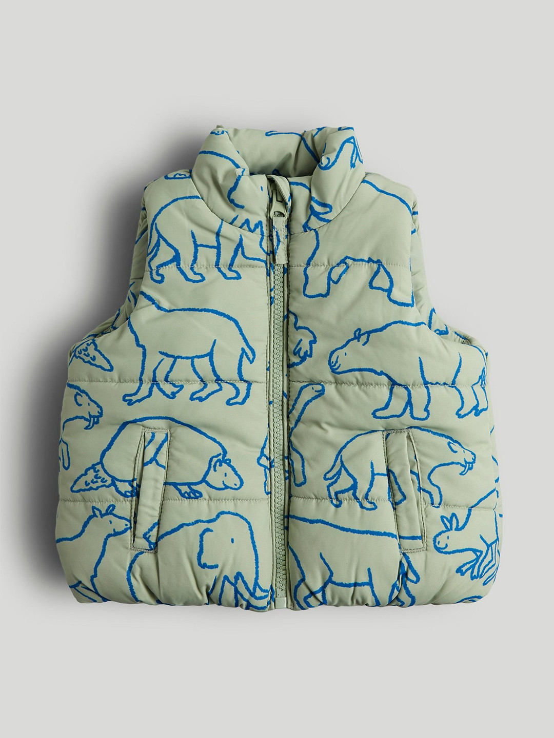 mothercare Boys Stand Collar Animal Printed Puffer Jacket