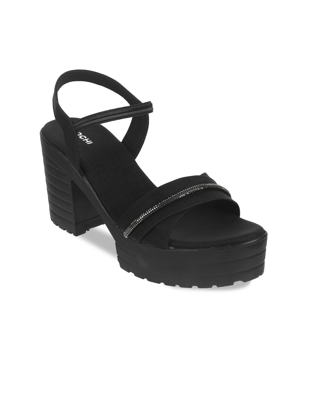 Mochi Women Embellished High-Top Block Sandal