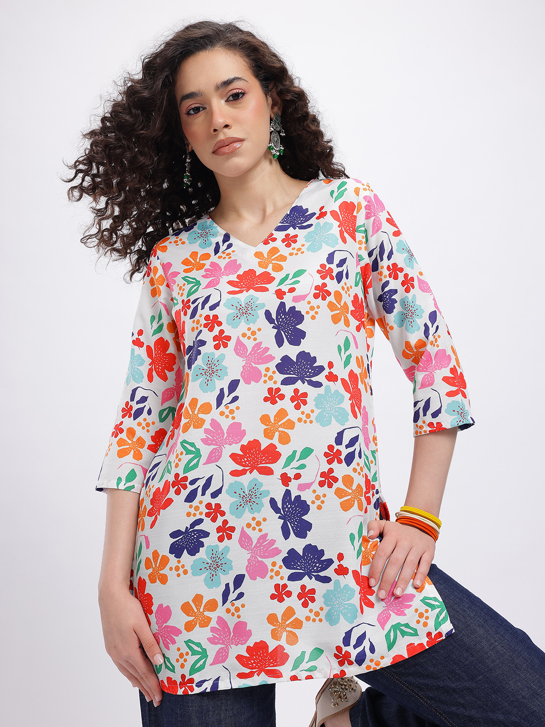 Anouk Rustic Floral Print Short Kurti