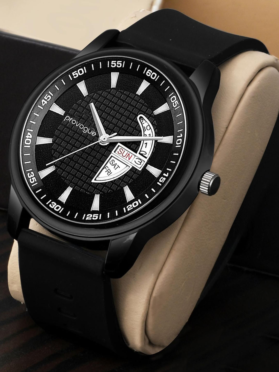 Provogue Men Straps Analogue Watch PR-GR1011-BLK-BLK