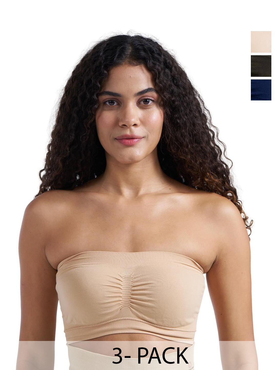 Munns & Mars Women Pack of 3 Full Coverage Non Padded Tube Bra