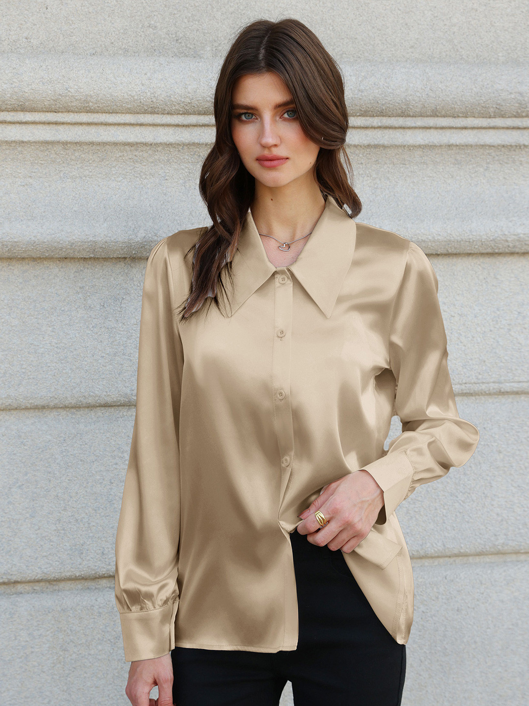 StyleCast x Revolte Women Cutaway Collar Casual Shirt