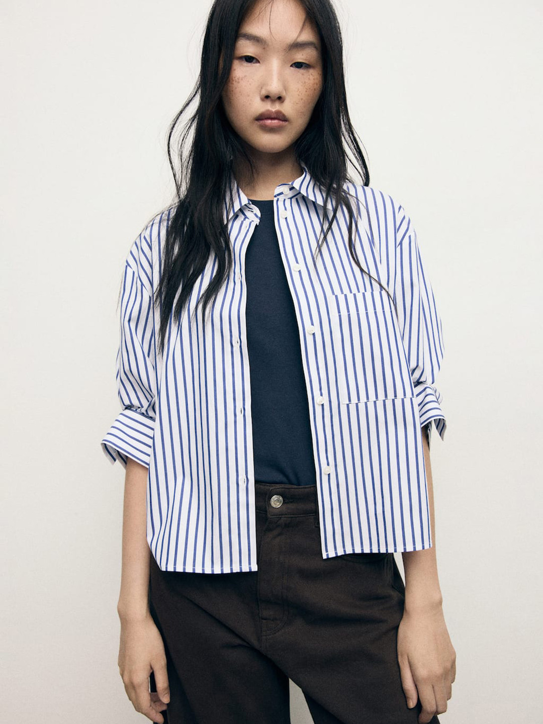 MANGO Striped Shirt