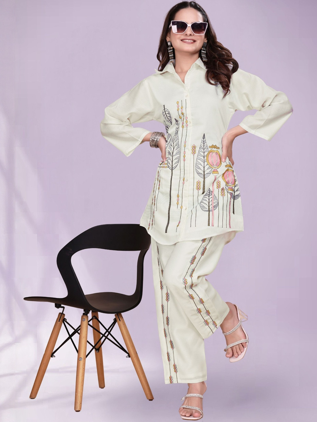 JJ Handloom Women Floral Printed Cotton Kurta with Palazzos