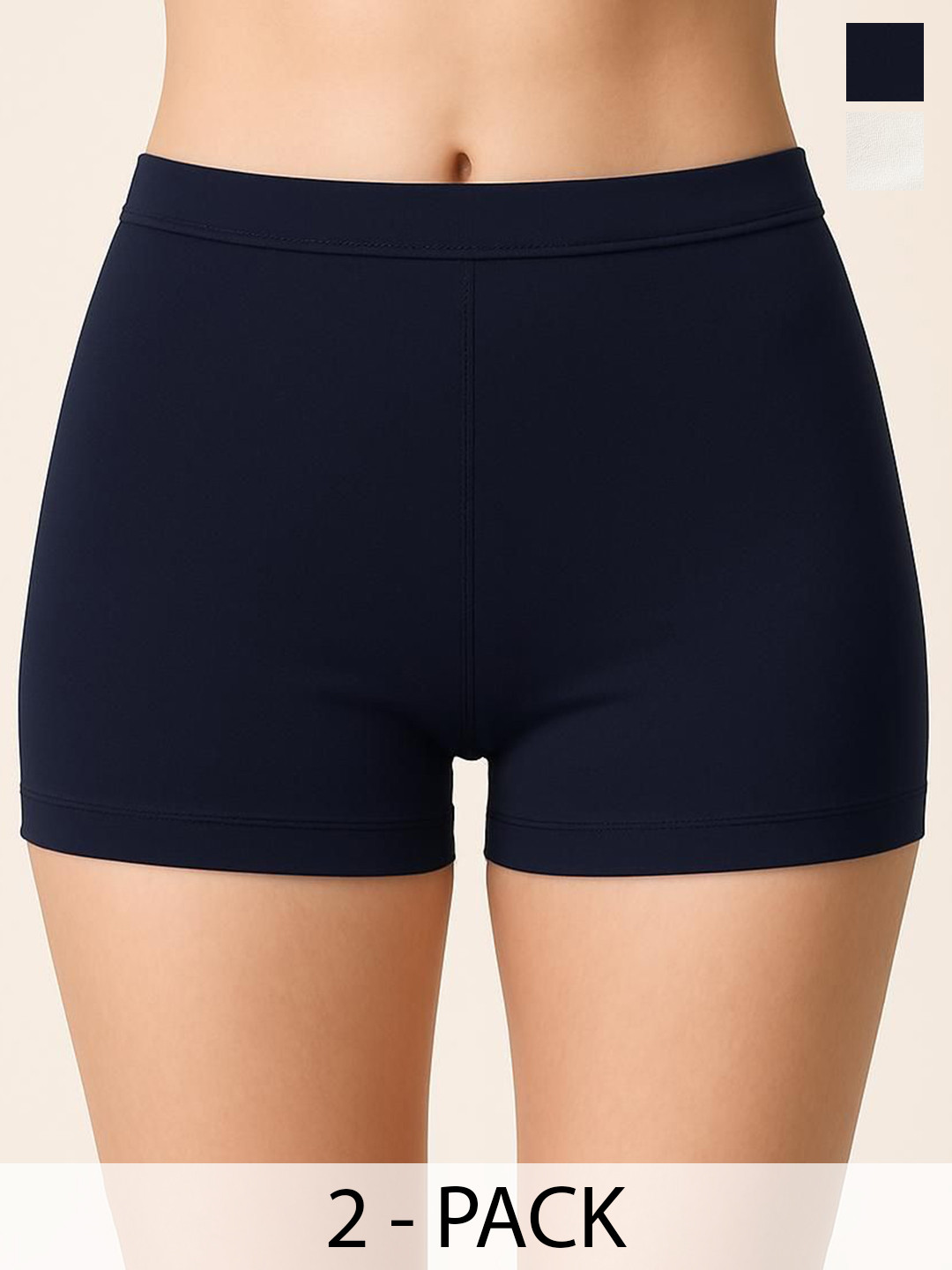 CKARFE Pack Of 2 Mid-Rise High Coverage Boy Shorts Briefs