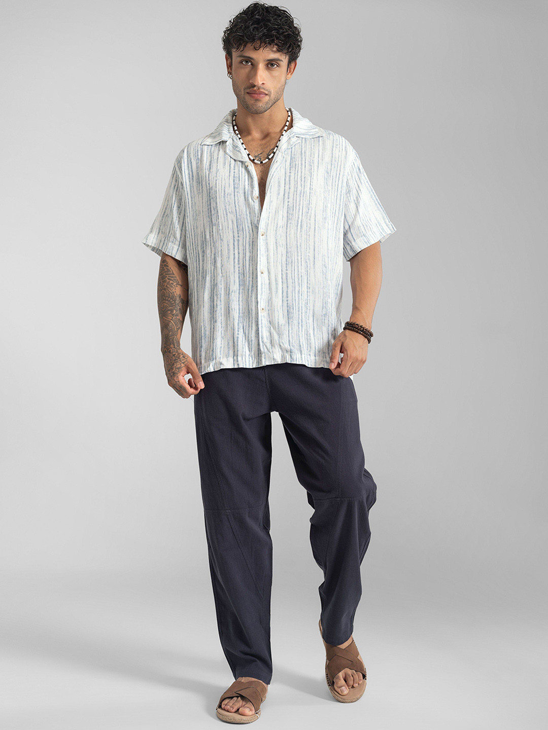 The Veshti Company Men Mid-Rise Relaxed Fit Cotton Beach Trouser