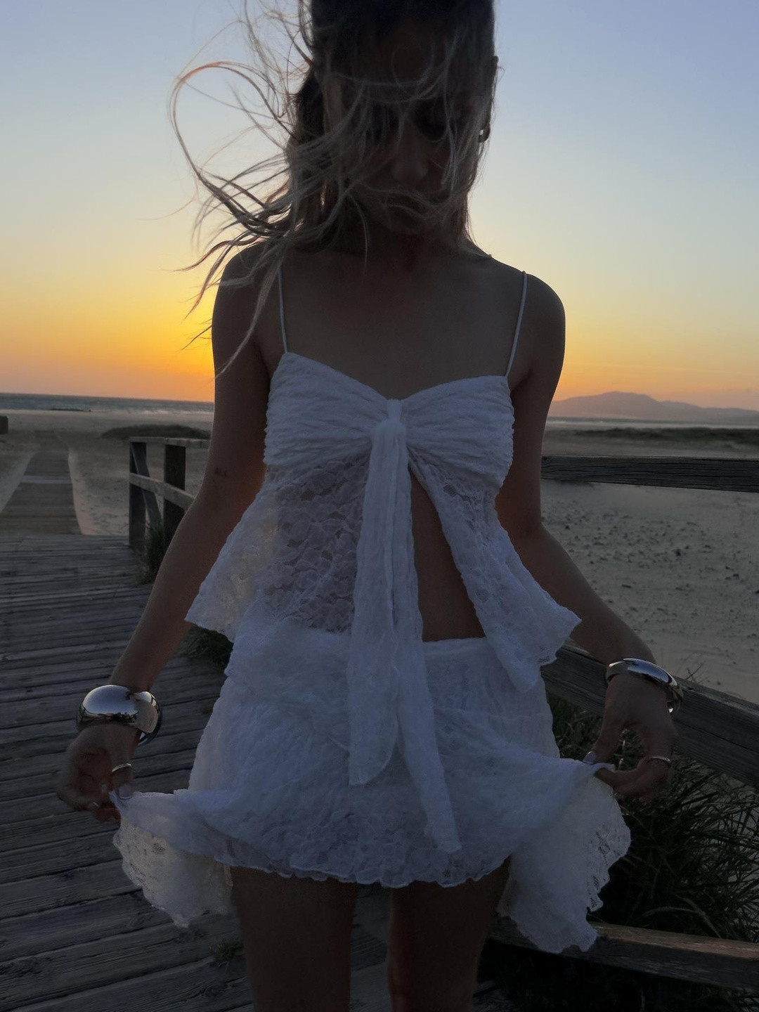 Bershka Strappy Lace Top