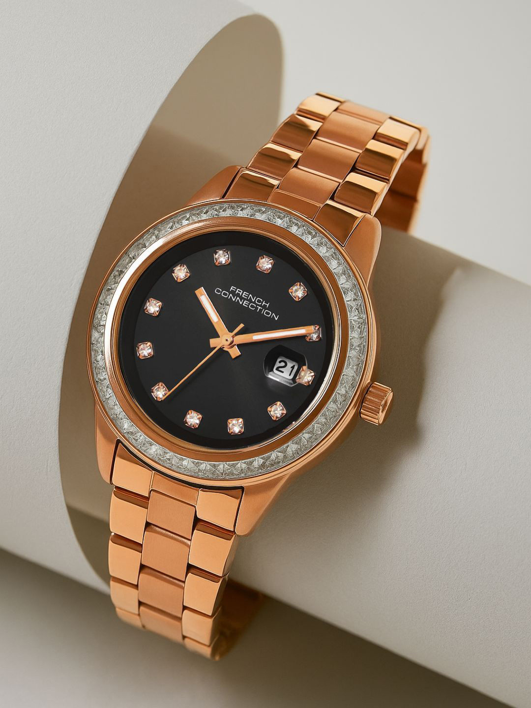 French Connection Aurdate Women Stainless Steel Straps Analogue Watch FCH26RGM