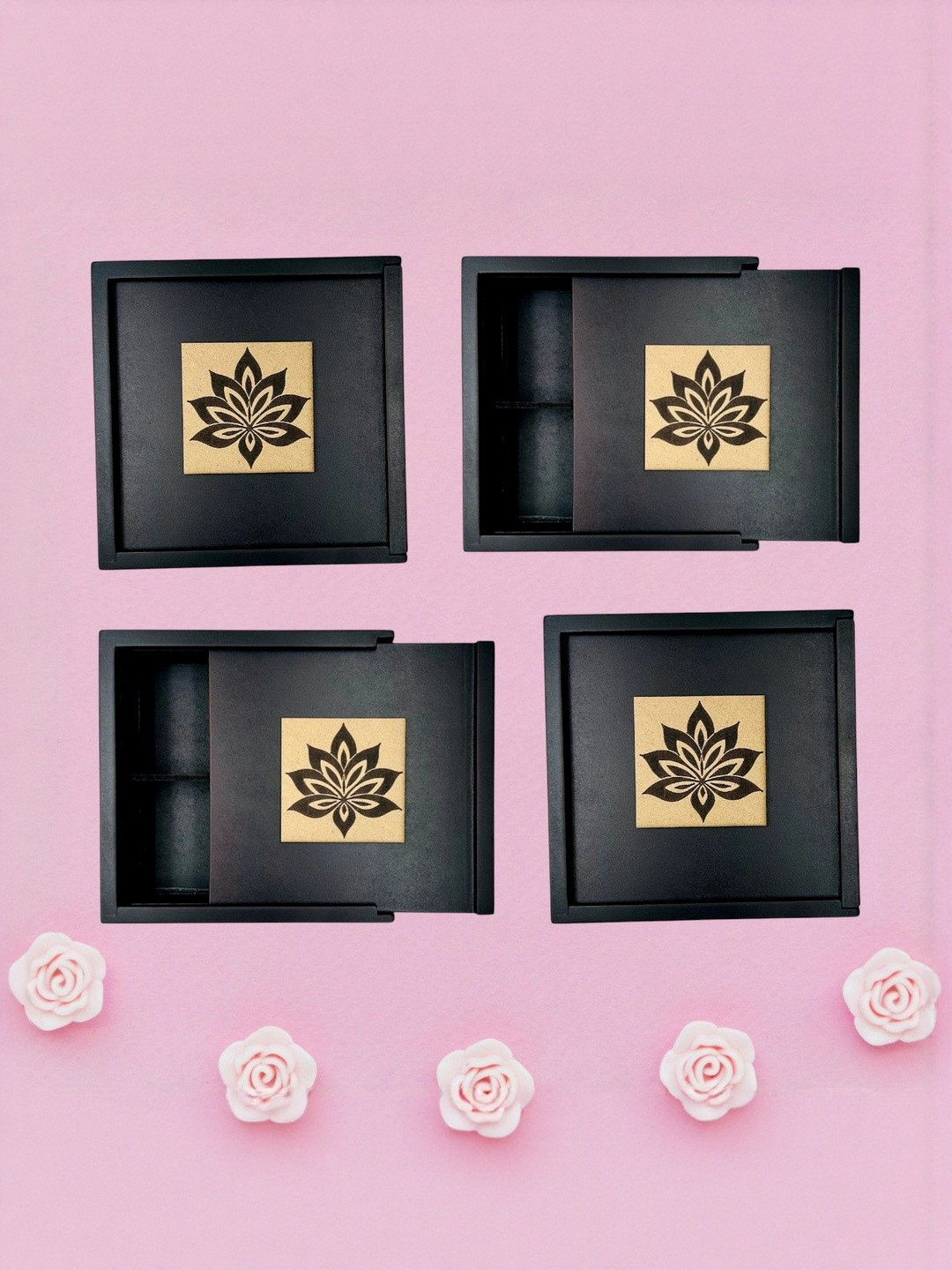 Angira handicrafts Set Of 4 Multipurpose Wooden Boxes