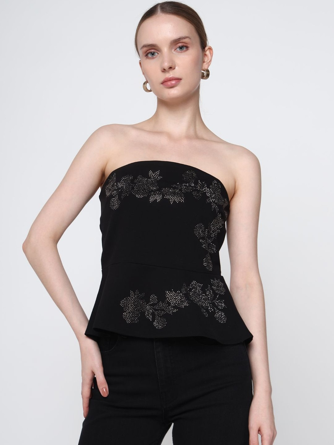 COVER STORY Embellished Strapless Tube Top