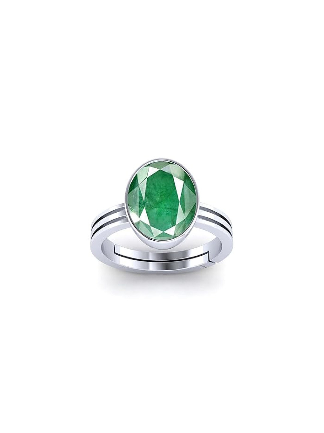 VISHVMA Onyx & Gemstone-Studded 5.25 Ratti Finger Ring