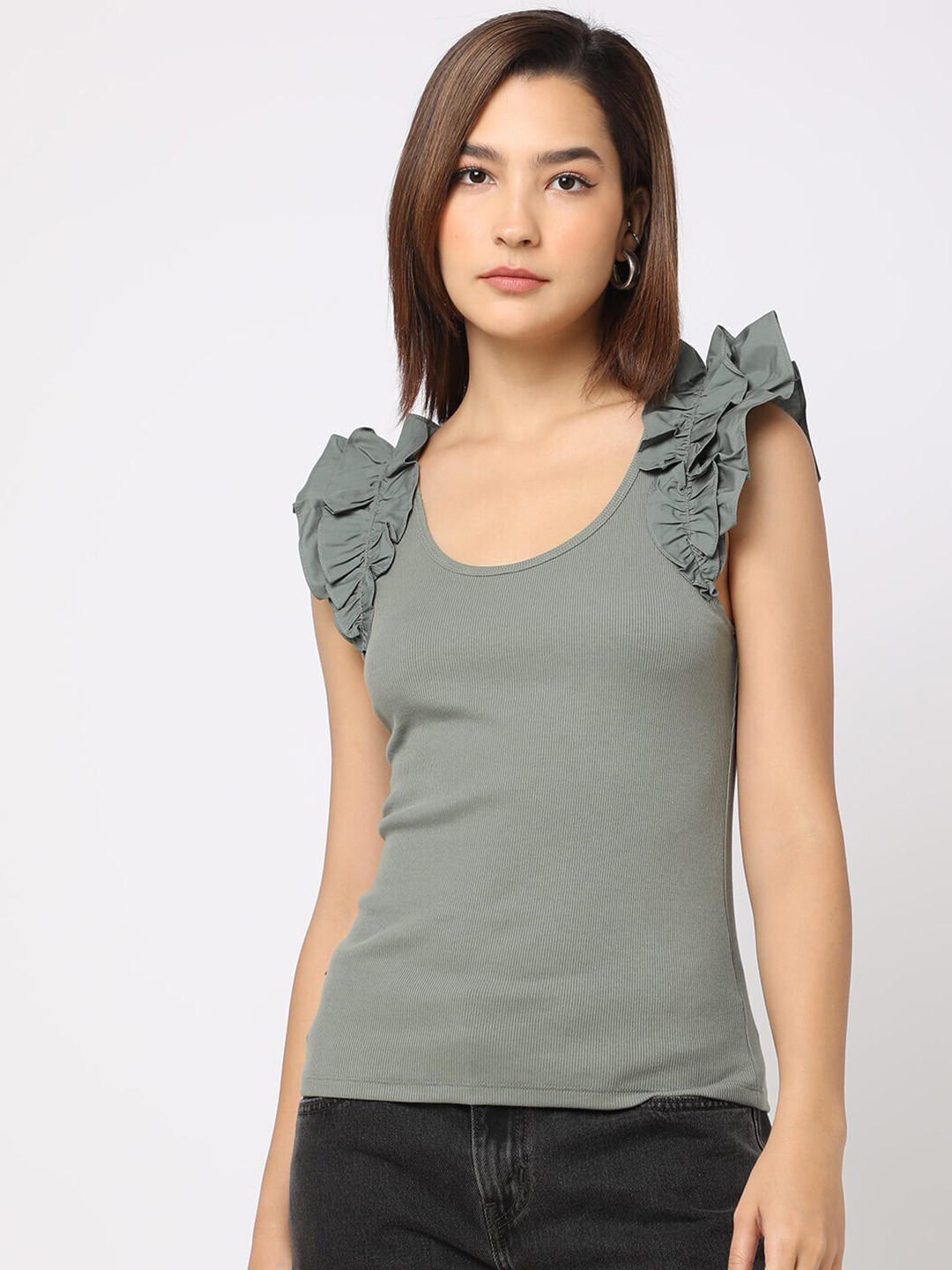 GAP Ruffles Scoop Neck Top