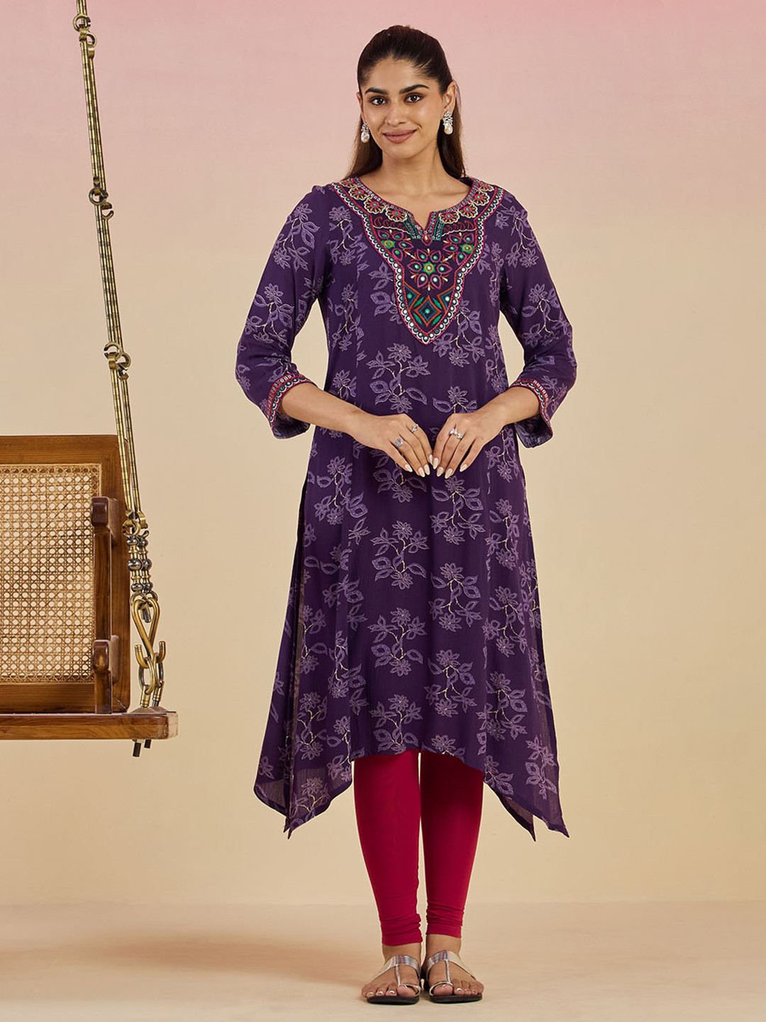 Lakshita Women Purple Modal Kurtas