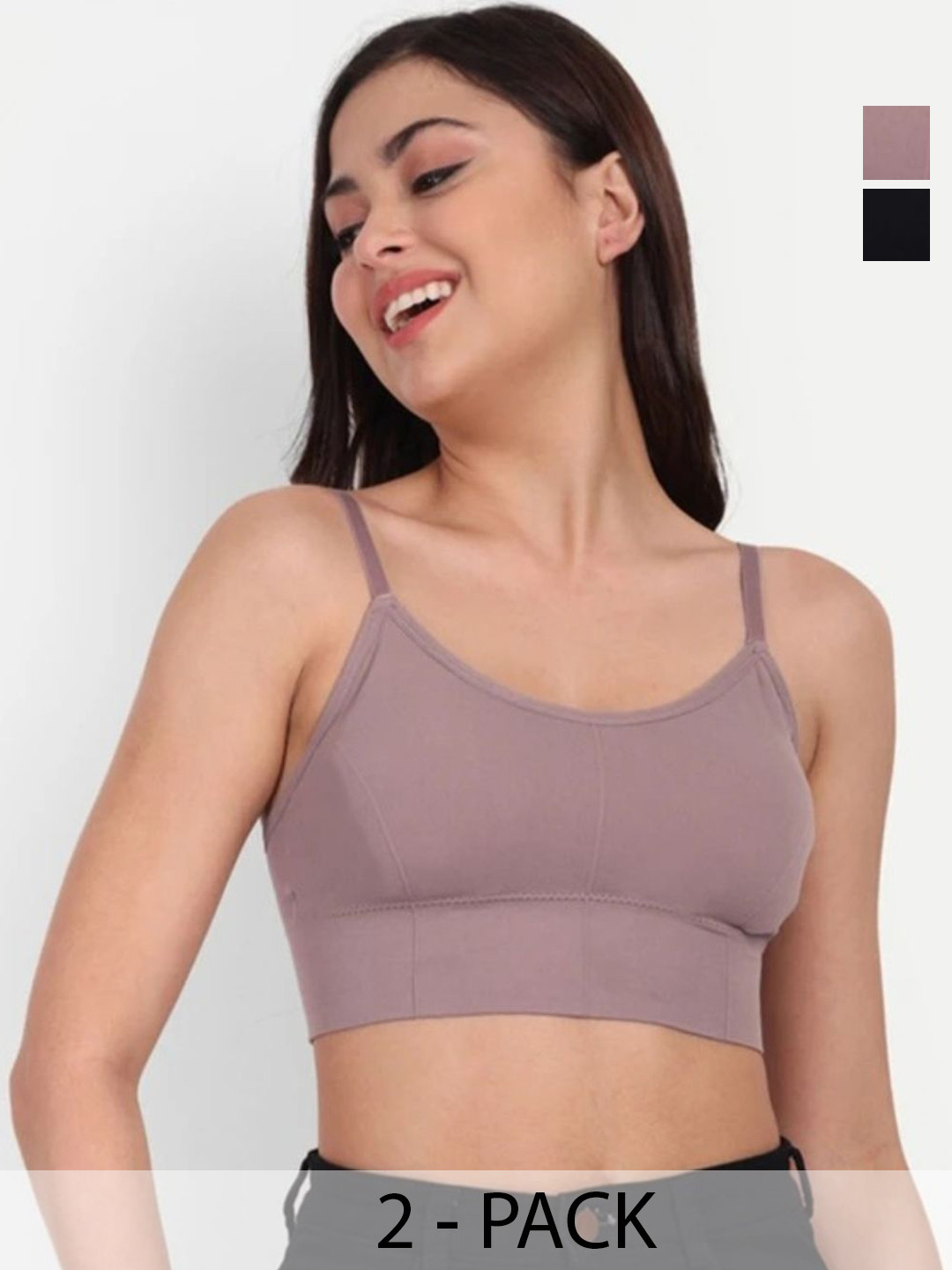 ALLIANCE OVERSEAS Pack Of 2 Full Coverage Lightly Padded BraletteBra