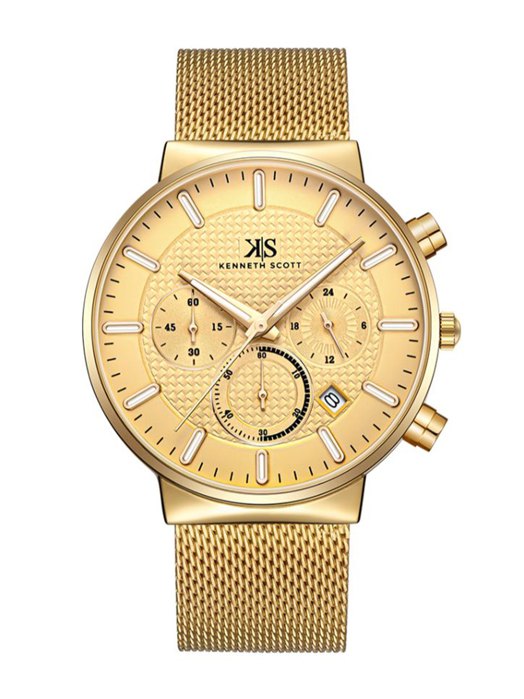 KENNETH SCOTT Men Dial & Stainless Steel Bracelet Style Straps Analogue Watch K22133-GMGC