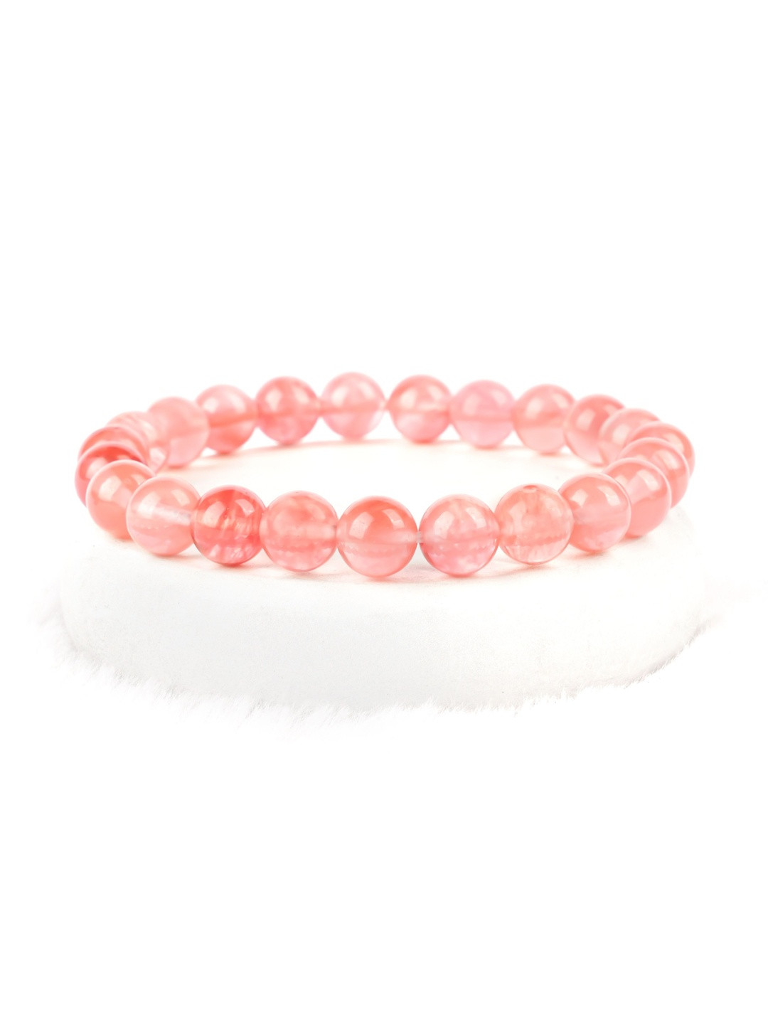 RISHIRUDRAKSH Unisex Cherry Quartz Beaded Bracelet