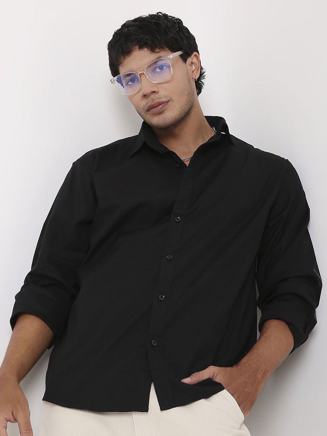 Blnk Relaxed Fit Cotton Button-Down Collar Casual Shirt