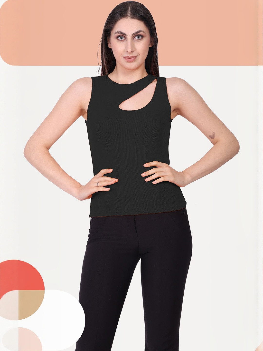SSTAIR Ribbed Cut Out Tank Top
